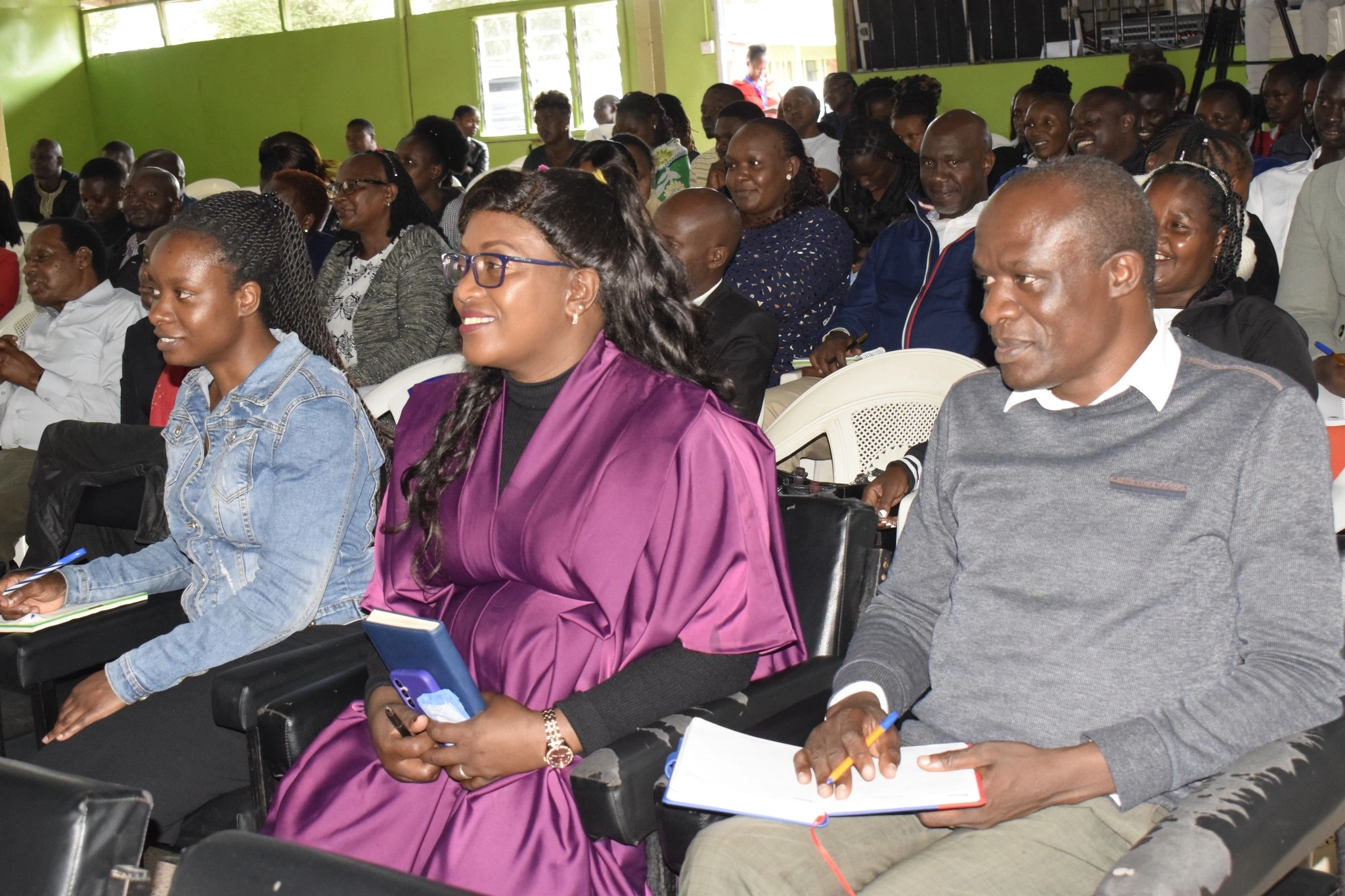 Church congregation during worship in Embakasi near Nyayo Estate